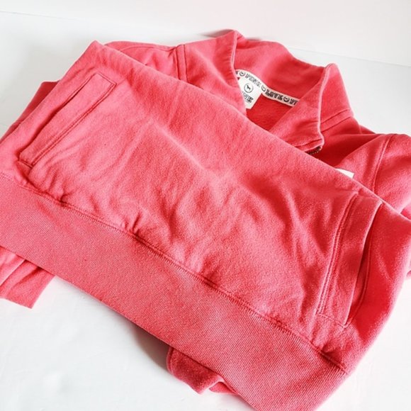 PINK Victoria's Secret Quarter Zip Pullover Love Pink Sweatshirt M - Picture 4 of 7
